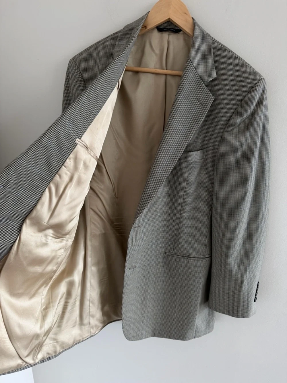 Brooks Brothers Mens Blazer 41R Tan Houndstooth Wool Cashmere SportsCoat Classic
